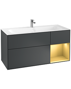 Villeroy und Boch Finion Waschtischunterschrank G070HFHG 119,6x59,1cm, Emotion, Regal rechts Gold matt, Midnight Blue Matt Lacquer