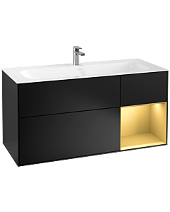 Villeroy und Boch Finion Waschtischunterschrank G070HFPD 119,6x59,1cm, Emotion, Regal rechts Gold matt, Black matt lacquer