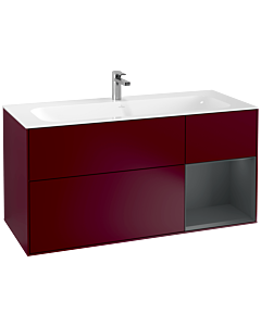 Villeroy und Boch Finion Waschtischunterschrank G070HGHB 119,6x59,1cm, Emotion, Regal rechts Midnight Blue Matt Lacquer, Peony Matt