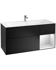 Villeroy und Boch Finion Villeroy und Boch G070MTPD 119,6x59,1cm, Emotion, étagère à droite laqué blanc mat, laqué noir mat