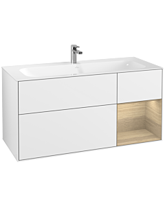 Villeroy und Boch Finion Villeroy und Boch G070PCGF 119,6x59,1cm, Emotion, étagère à droite Oak Veneer , Laque blanc brillant