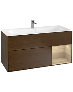 Villeroy und Boch Finion Waschtischunterschrank G070PCGN 119,6x59,1cm, Emotion, Regal rechts Oak Veneer, Walnut veneer