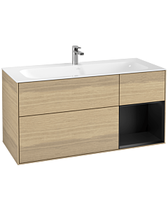 Villeroy und Boch Finion Villeroy und Boch G070PDPC 119,6x59,1cm, Emotion, étagère à droite Laque noire mate, Oak Veneer