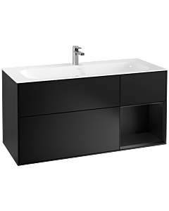 Villeroy und Boch Finion Villeroy und Boch G070PDPD 119,6x59,1cm, Emotion, étagère à droite Laque noire mate, Laque noire mate