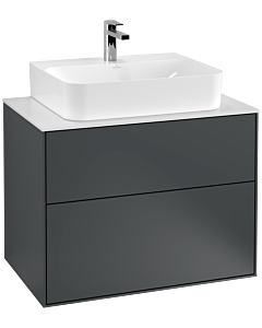 Villeroy und Boch Finion Waschtischunterschrank G09100HG 80x60,3x50,1cm, Emotion, Abdeckplatte white matt, Midnight Blue Matt Lacquer