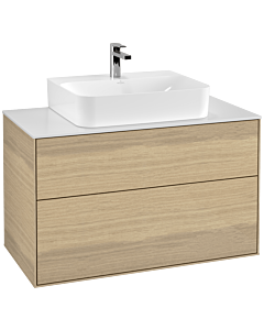 Villeroy und Boch Finion Waschtischunterschrank G10100PC 100x60,3x50,1cm, Abdeckplatte white matt, Oak Veneer