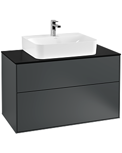 Villeroy und Boch Finion Waschtischunterschrank G10200HG 100x60,3x50,1cm, Abdeckplatte black matt, Midnight Blue Matt Lacquer