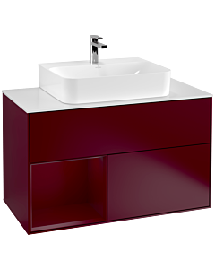 Villeroy und Boch Finion Villeroy und Boch Finion G111HBHB 100cm, cover plate white matt, Emotion, shelf left Peony , Peony Matt