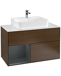 Villeroy und Boch Finion Villeroy und Boch Finion G111HGGN 100cm, cover plate white matt, Emotion, shelf left Midnight Blue Matt Lacquer , Blue Matt Lacquer veneer