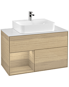 Villeroy und Boch Finion Villeroy und Boch Finion G111PCPC 100cm, cover plate white matt, Emotion, shelf left Oak Veneer , Oak Veneer