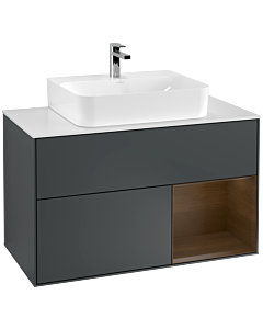 Villeroy und Boch Finion Villeroy und Boch Finion G121GNHG 100cm, cover plate white matt, Emotion, shelf on the right Blue Matt Lacquer veneer, midnight Blue Matt Lacquer