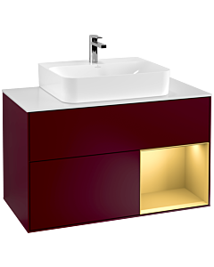 Villeroy und Boch Finion Villeroy und Boch Finion G121HFHB 100cm, cover plate white matt, Emotion, shelf right gold matt, Peony Matt