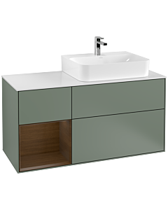 Villeroy und Boch Finion Villeroy und Boch Finion G141GNGM 120cm, cover plate white matt, Emotion, shelf left Olive Matt Lacquer veneer, Olive Matt Lacquer
