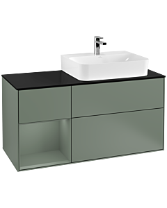 Villeroy und Boch Finion Villeroy und Boch Finion G142GMGM 120cm, cover plate black matt, Emotion, shelf left Olive Matt Lacquer , Olive Matt Lacquer