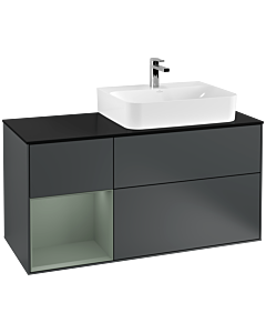 Villeroy und Boch Finion Villeroy und Boch Finion G142GMHG 120cm, cover plate black matt, Emotion, shelf left Olive Matt Lacquer , Midnight Blue Matt Lacquer