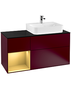 Villeroy und Boch Finion Villeroy und Boch Finion G142HFHB 120cm, cover plate black matt, Emotion, shelf left gold matt, Peony Matt