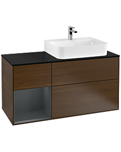 Villeroy und Boch Finion Villeroy und Boch Finion G142HGGN 120cm, cover plate black matt, Emotion, shelf left Midnight Blue Matt Lacquer , Blue Matt Lacquer veneer