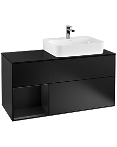 Villeroy und Boch Finion Villeroy und Boch Finion G142PDPD 120cm, cover plate black matt, Emotion, shelf left black matt lacquer, black matt lacquer