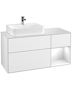 Villeroy und Boch Finion Villeroy und Boch Finion G151GFGF 120cm, cover plate white matt, Emotion, shelf left Glossy white lacquer, Glossy white lacquer