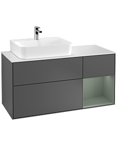 Villeroy und Boch Finion Villeroy und Boch Finion G151GMGK 120cm, cover plate white matt, Emotion, shelf left Olive Matt Lacquer , anthracite matt