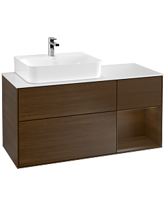 Villeroy und Boch Finion Villeroy und Boch Finion G151GNGN 120cm, cover plate white matt, Emotion, shelf left Walnut veneer, Walnut veneer
