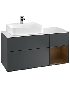Villeroy und Boch Finion Villeroy und Boch Finion G151GNHG 120cm, cover plate white matt, Emotion, shelf left Walnut veneer, Midnight Blue Matt Lacquer