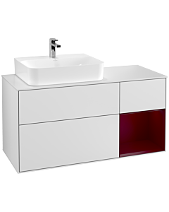 Villeroy und Boch Finion Villeroy und Boch Finion G151HBMT 120cm, cover plate white matt, Emotion, shelf left Peony , white matt lacquer