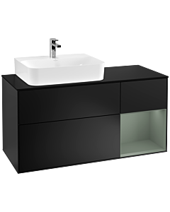 Villeroy und Boch Finion Villeroy und Boch Finion G152GMPD 120cm, cover plate black matt, Emotion, shelf left Olive Matt Lacquer , black matt lacquer
