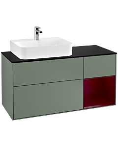 Villeroy und Boch Finion Villeroy und Boch Finion G152HBGM 120cm, cover plate black matt, Emotion, shelf left Peony , Olive Matt Lacquer