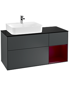 Villeroy und Boch Finion Villeroy und Boch Finion G152HBHG 120cm, cover plate black matt, Emotion, shelf left Peony , midnight Blue Matt Lacquer