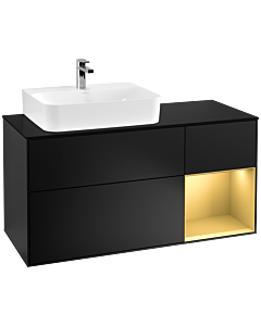 Villeroy und Boch Finion Villeroy und Boch Finion G152HFPD 120cm, cover plate black matt, Emotion, shelf left gold matt, black matt lacquer