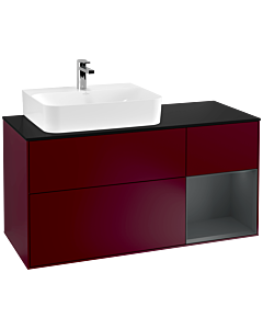 Villeroy und Boch Finion Villeroy und Boch Finion G152HGHB 120cm, cover plate black matt, Emotion, shelf on the left Midnight Blue Matt Lacquer , Peony Matt