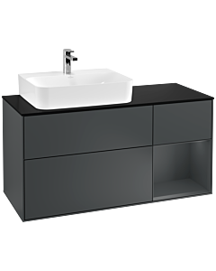 Villeroy und Boch Finion Villeroy und Boch Finion G152HGHG 120cm, black matt cover plate, Emotion, shelf on the left Midnight Blue Matt Lacquer , Midnight Blue Matt Lacquer