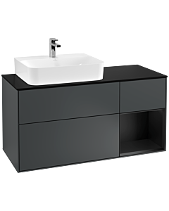 Villeroy und Boch Finion Villeroy und Boch Finion G152PDHG 120cm, cover plate black matt, Emotion, shelf left black matt lacquer, Midnight Blue Matt Lacquer
