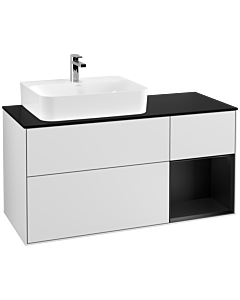 Villeroy und Boch Finion Villeroy und Boch Finion G152PDMT 120cm, cover plate black matt, Emotion, shelf left black matt lacquer, white matt lacquer