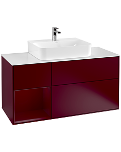 Villeroy und Boch Finion Villeroy und Boch G161HBHB 120cm, plaque de finition blanc mat, émotion, étagère à gauche Peony , Peony Matt