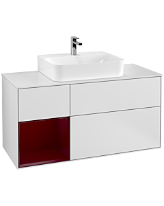 Villeroy und Boch Finion Villeroy und Boch Finion G161HBMT 120cm, cover plate white matt, Emotion, shelf left Peony , white matt lacquer