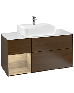 Villeroy und Boch Finion Villeroy und Boch G161PCGN 120cm, plaque de finition blanc mat, émotion, étagère à gauche Oak Veneer , placage Oak Veneer