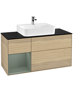 Villeroy und Boch Finion Villeroy und Boch Finion G162GMPC 120cm, cover plate black matt, Emotion, shelf left Olive Matt Lacquer , Oak Veneer