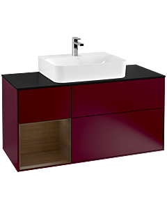 Villeroy und Boch Finion Villeroy und Boch Finion G162GNHB 120cm, cover plate black matt, Emotion, shelf left Peony Matt veneer, Peony Matt