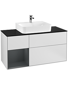 Villeroy und Boch Finion Villeroy und Boch Finion G162HGMT 120cm, cover plate black matt, Emotion, shelf left Midnight Blue Matt Lacquer , white matt lacquer