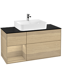 Villeroy und Boch Finion Villeroy und Boch Finion G162PCPC 120cm, cover plate black matt, Emotion, shelf left Oak Veneer , Oak Veneer