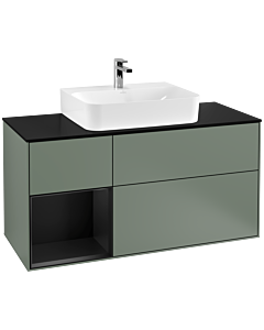 Villeroy und Boch Finion Villeroy und Boch Finion G162PDGM 120cm, cover plate black matt, Emotion, shelf left black matt lacquer, Olive Matt Lacquer