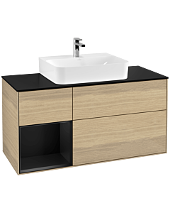Villeroy und Boch Finion Villeroy und Boch Finion G162PDPC 120cm, cover plate black matt, Emotion, shelf left black matt lacquer, Oak Veneer