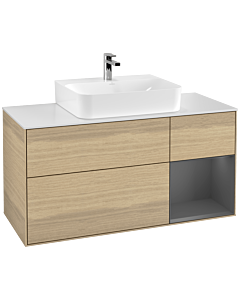 Villeroy und Boch Finion Villeroy und Boch Finion G171GKPC 120cm, cover plate white matt, Emotion, shelf right Anthracite matt, Oak Veneer