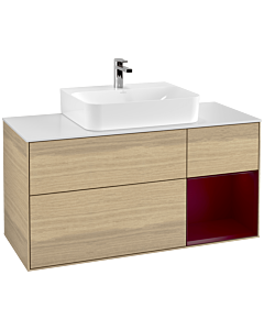 Villeroy und Boch Finion Villeroy und Boch G171HBPC 120cm, plaque de finition blanc mat, émotion, étagère à droite Peony , Oak Veneer