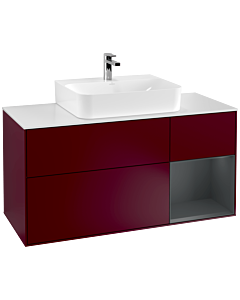 Villeroy und Boch Finion Villeroy und Boch G171HGHB 120cm, plaque de finition blanc mat, émotion, étagère à droite Midnight Blue Matt Lacquer , Peony Matt