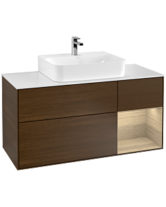 Villeroy und Boch Finion Villeroy und Boch G171PCGN 120cm, plaque de finition blanc mat, émotion, étagère à droite Oak Veneer , placage Oak Veneer