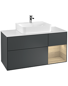 Villeroy und Boch Finion Villeroy und Boch G171PCHG 120cm, plaque de finition blanc mat, Emotion, étagère à droite Oak Veneer , Midnight Blue Matt Lacquer