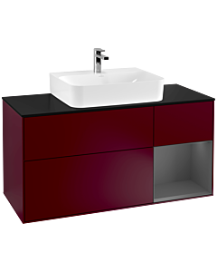 Villeroy und Boch Finion Villeroy und Boch Finion G172GKHB 120cm, cover plate black matt, Emotion, shelf on the right anthracite matt, Peony Matt
